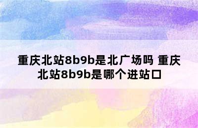 重庆北站8b9b是北广场吗 重庆北站8b9b是哪个进站口